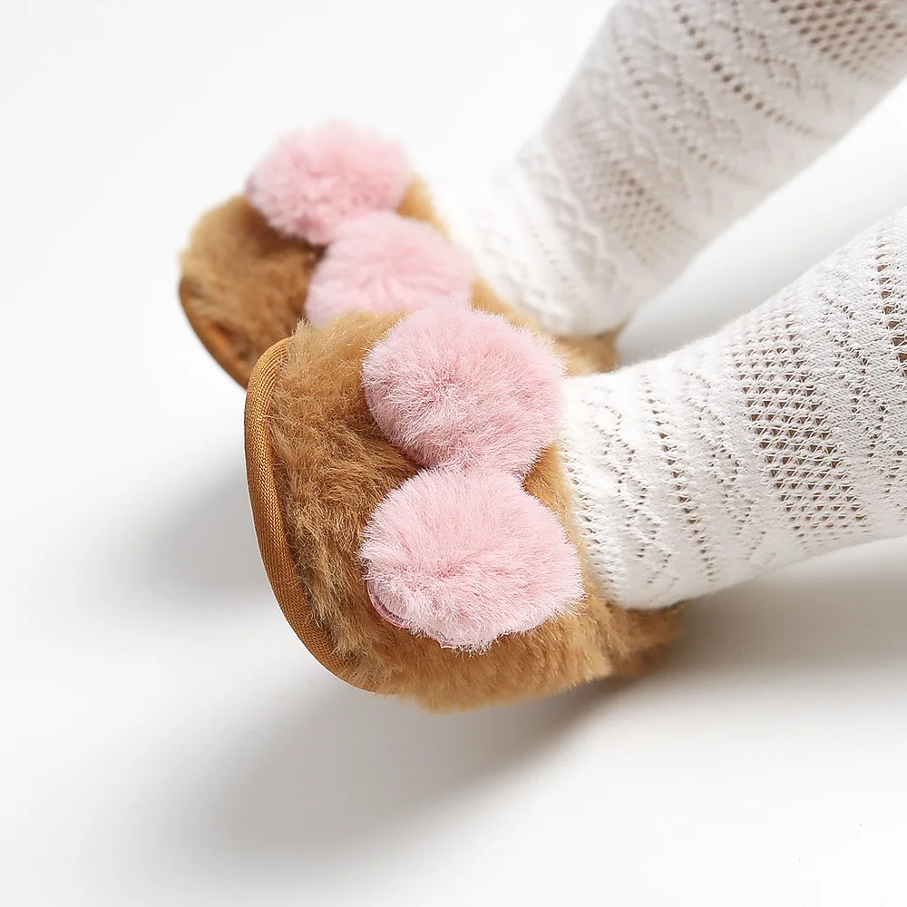 Hot Selling Cute Plush Design Indoor Baby Slipper for Girls details