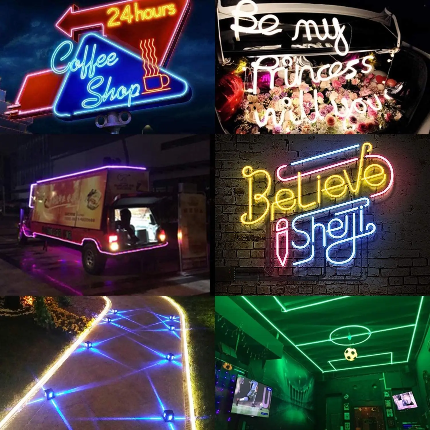 230v 110v Neon Rope Lights Ip65 Waterproof Flex Multi Color Changing