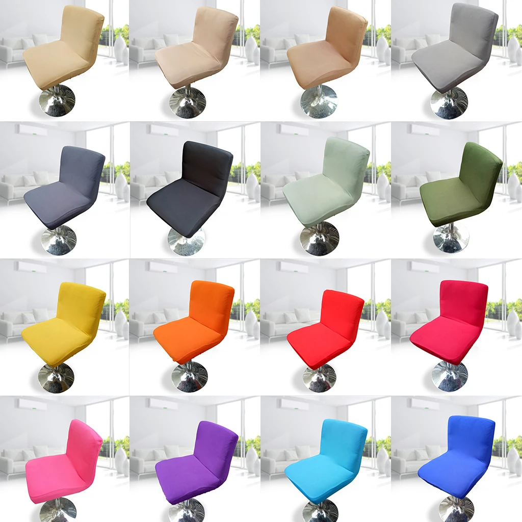 Stretch Bar Stool Chair Slipcover Low Short Back Kitchen Resturant Hotel Chair Cover,Bar Stool Chair Cover Floral Printed Front Desk Seat Chairs Protector Covers