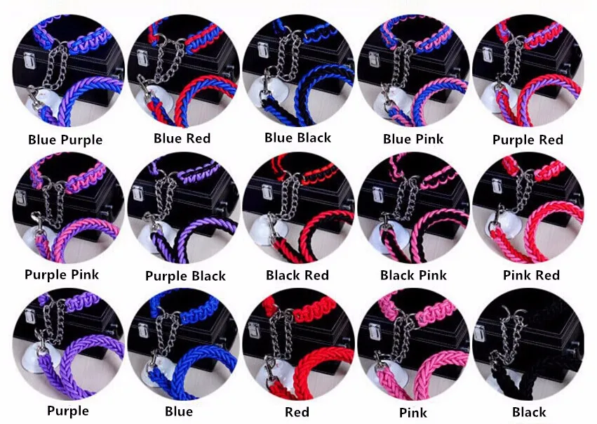 Eight Strand Round Rope Dog Walking Leads Large-Strong Dog Leashes and  Collar Sets