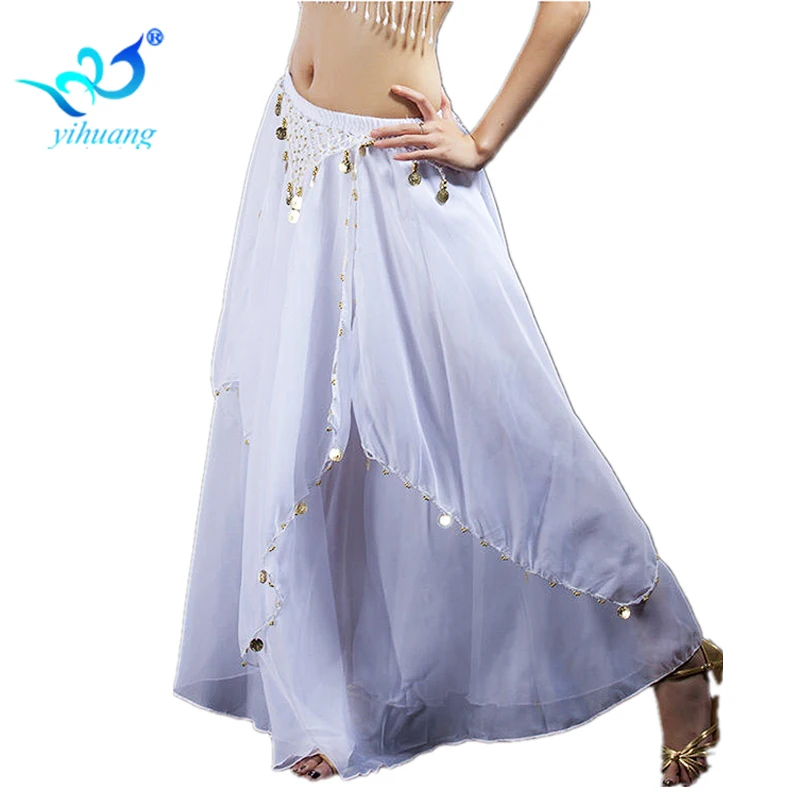 Cheap Gypsy Coins Skirt Chiffon Belly Dance For Women Arabic Sexy ...