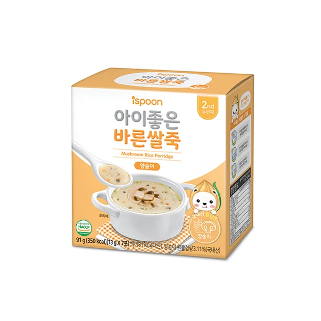 
made in Korea Premium Gluten free organic Healthy baby rice cereal powder mushroom flavor baby porridge 