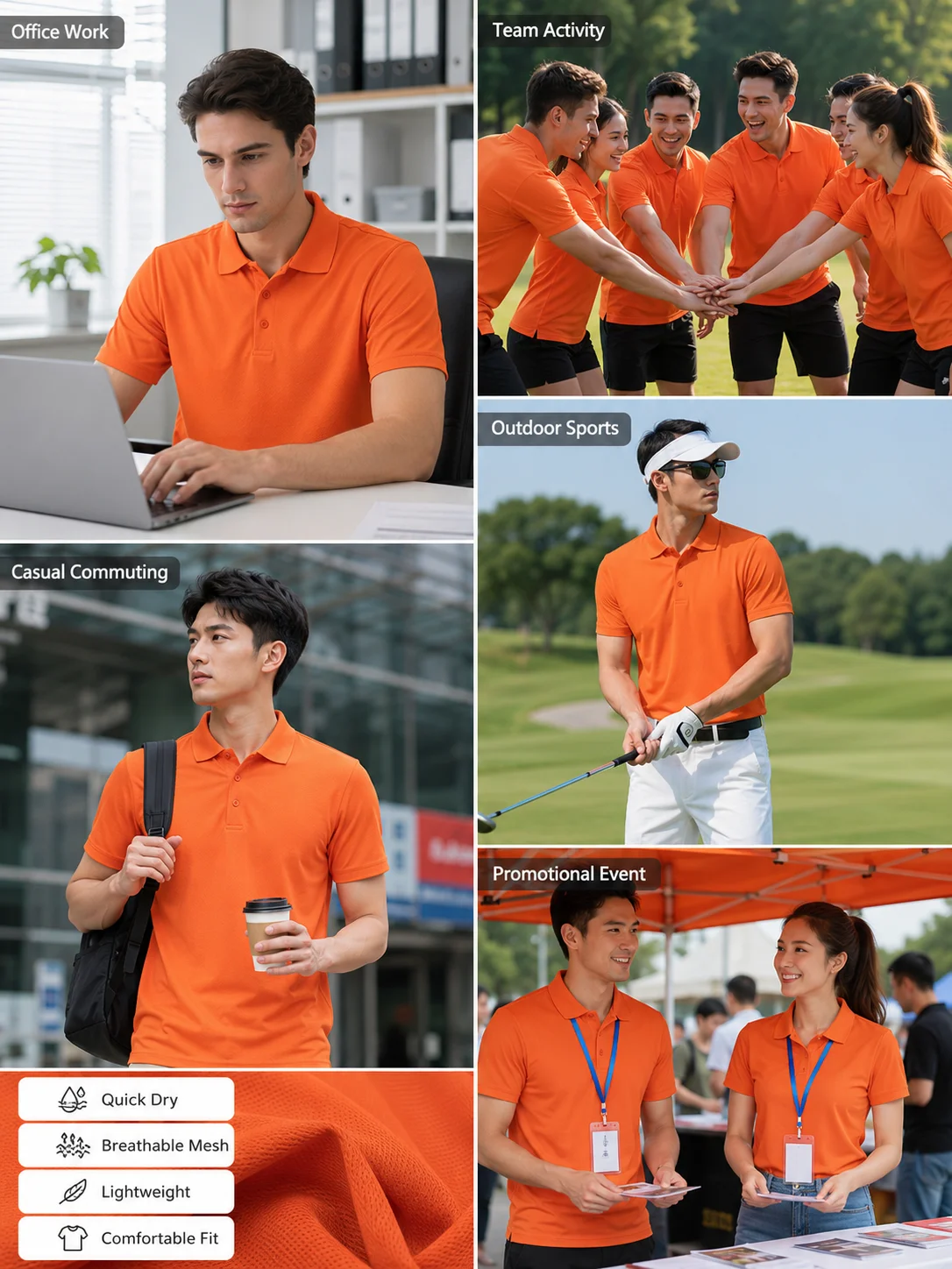 Quick Dry Mesh Polo Shirt Breathable Short Sleeve Custom Logo Sports Corporate Uniform Golf OEM
