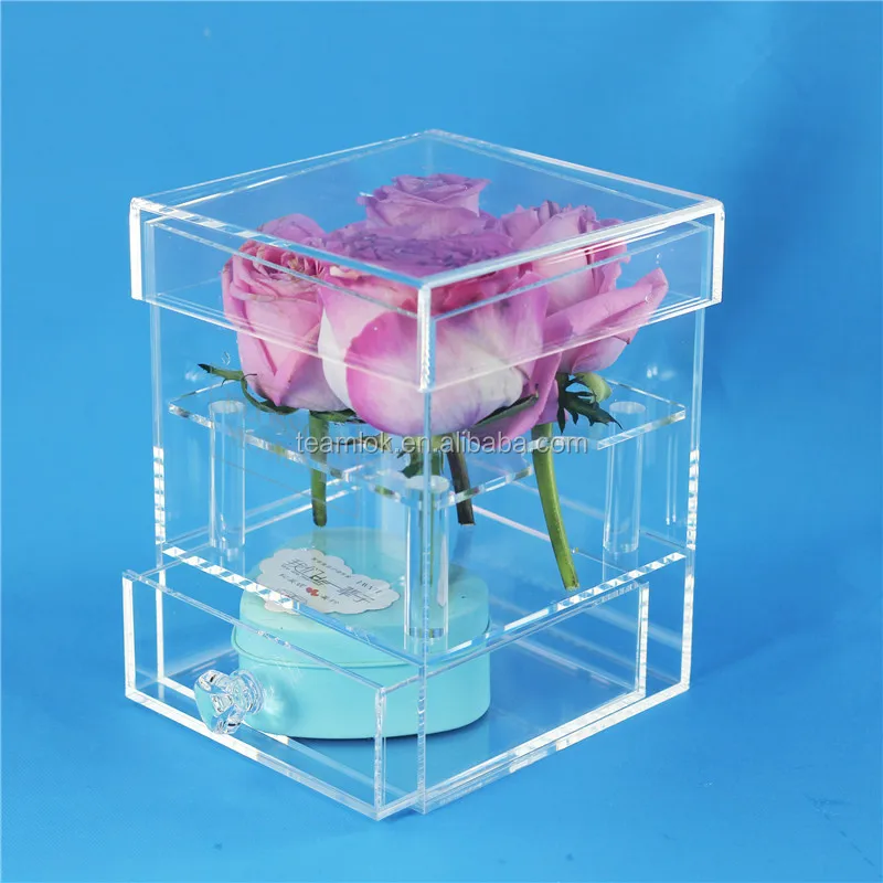 acrylic-4-holes-flower-box-with-drawer-acrylic-rose-holder-box-buy