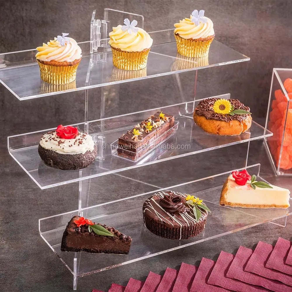Clear Tek Acrylic Food Display 3 Tier Buffet Stand 15.8 X 17.7 Inch 1