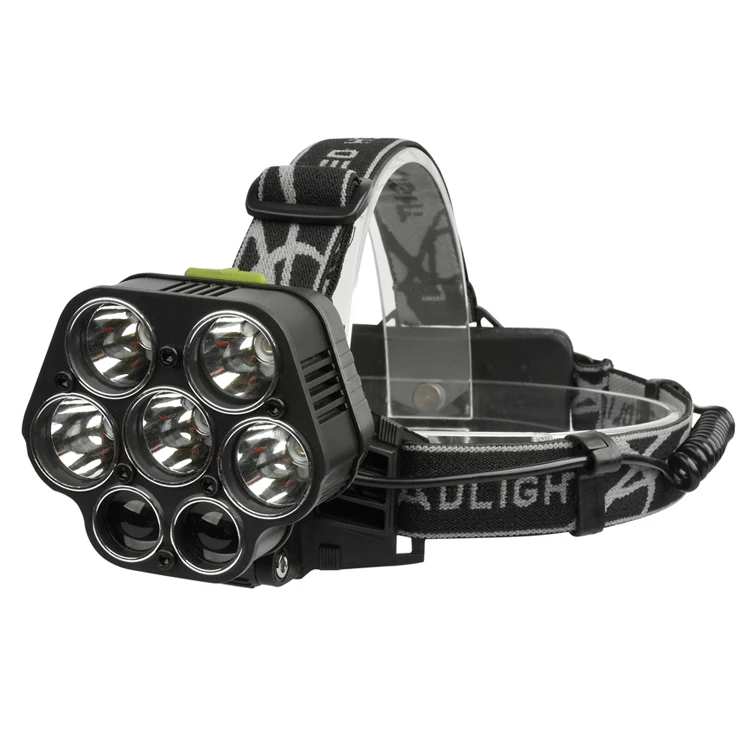 2020 new 7 led headlamp aluminum 10000 lumens high power led rechargeable headlamp