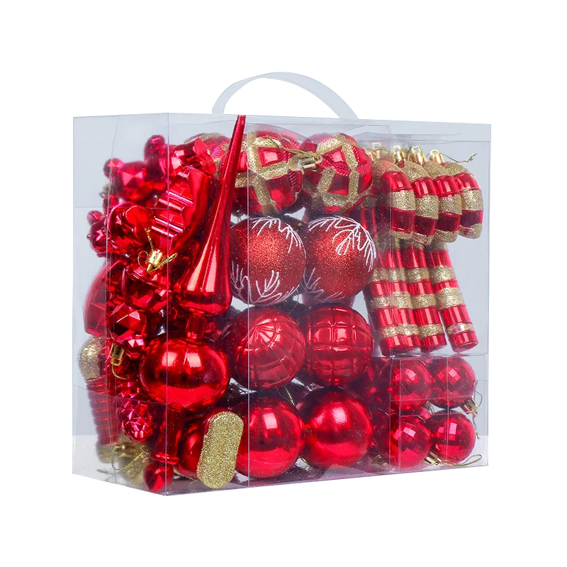 GANGHENG 54pcs Assorted Navidads Productos Novedosos Christmas Tree Decoration Ornaments Set manufacture