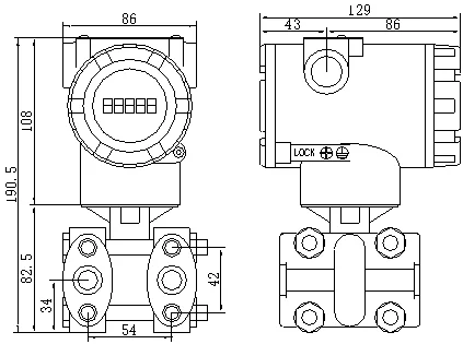 100kpa Pressure Differential Precision Fluid Differential Pressure ...