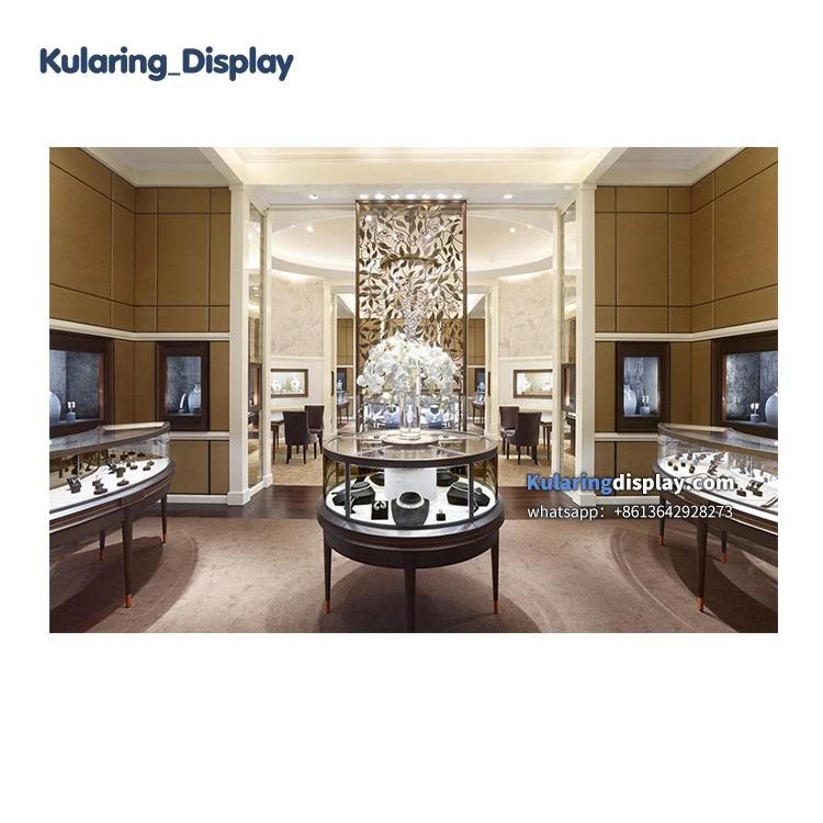 Morden style high sale cartier jewelry store fixtures displays showcase with jewellery store layout design