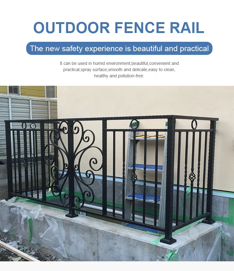 Ornamental Fence Picket Panels Wrought Iron Outdoor Garrison Fence
