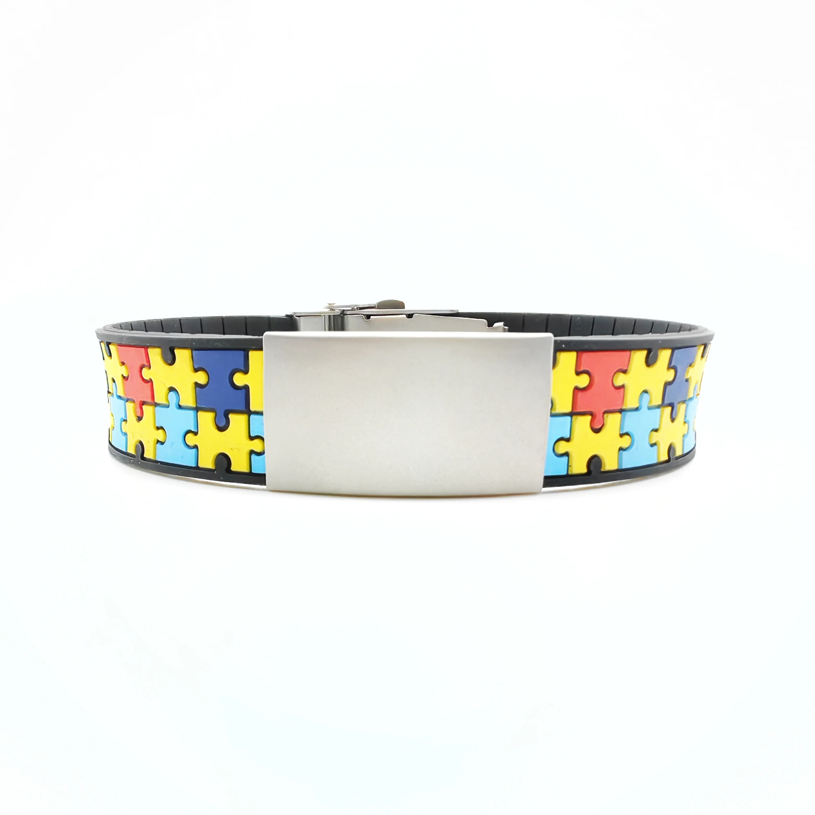 Custom Engrave Logo Stainless Steel Plate Autism Bracelet