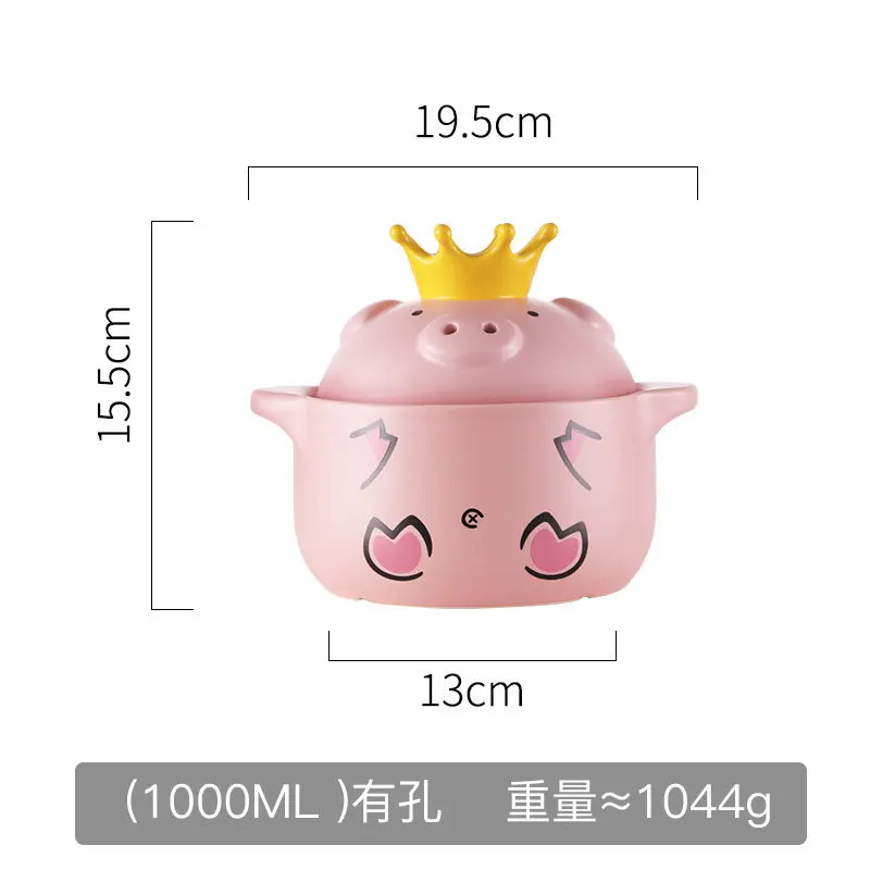 Oven Cooking Porcelain Pot With Lid Enameled Pig Casserole Stew Pot Porridge Household Open Fire Soup Pot Ceramic Tableware factory