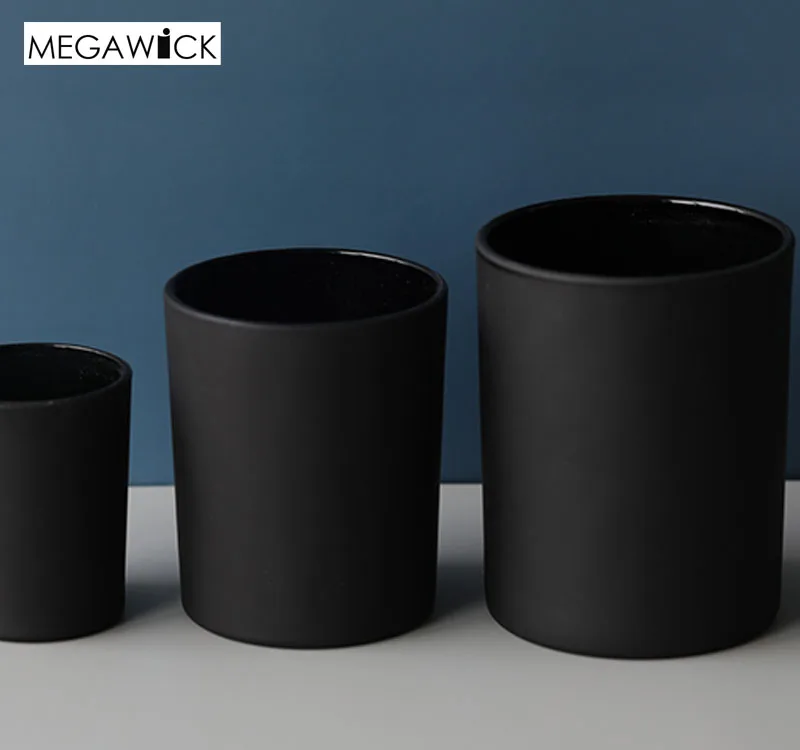 High Quality Matte Black Candle Holder With Black Square Gift Box For