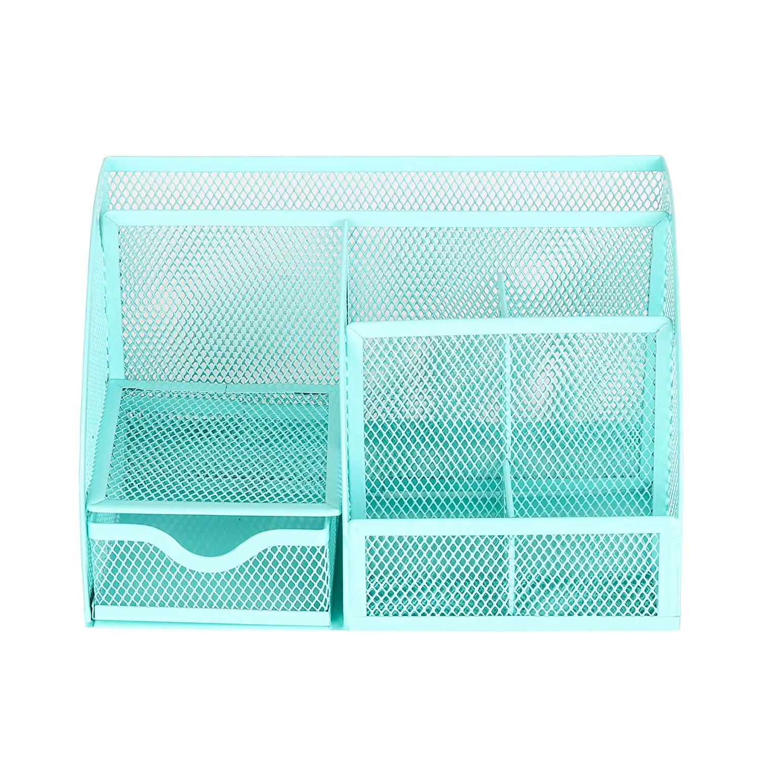 Mint Green Amazon Hot Sale 6 Compartment Mesh Office Supplies Desk