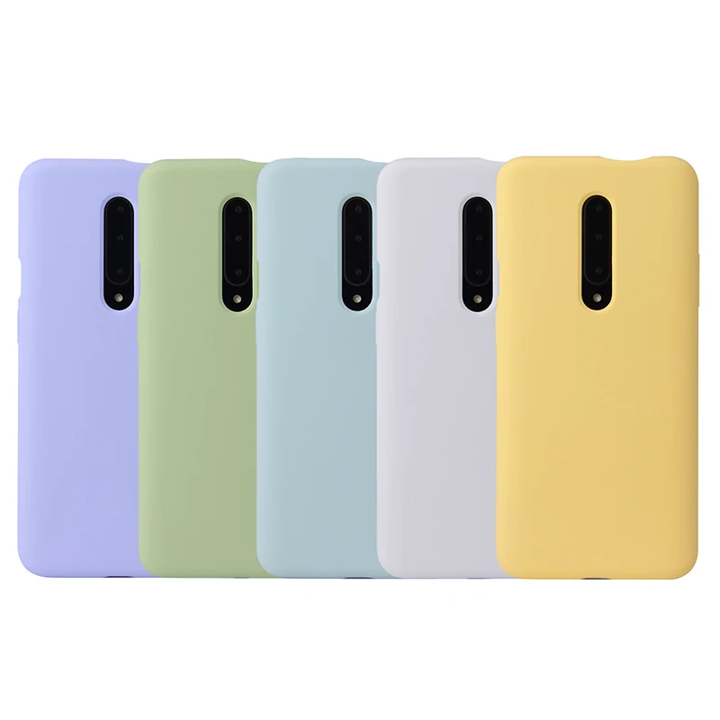 Silicone Cell Phone Case Cover For OnePlus 1+7 Silicone Case Genuine Liquid Ge Rubber Mpbilephone Cover Case For OnePlus 7