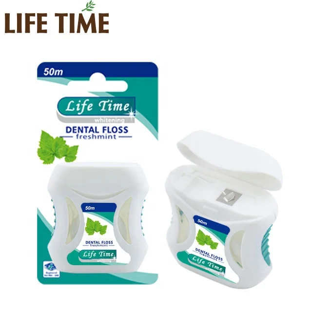 Certificated Hot Selling Dental Floss Mint Waxed 50m Dental Floss With