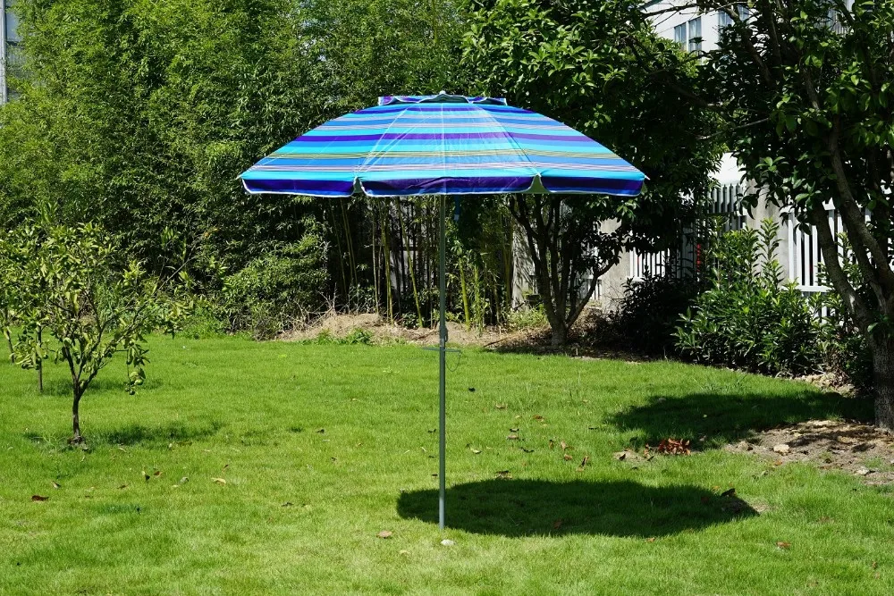 Summer Colorful Tilt Vented Double Layer Beach Umbrella With Screw ...