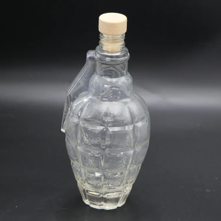 Clear Cork Cap Grenade Glass Bottles 500ml Buy Glass Bottle,Storage