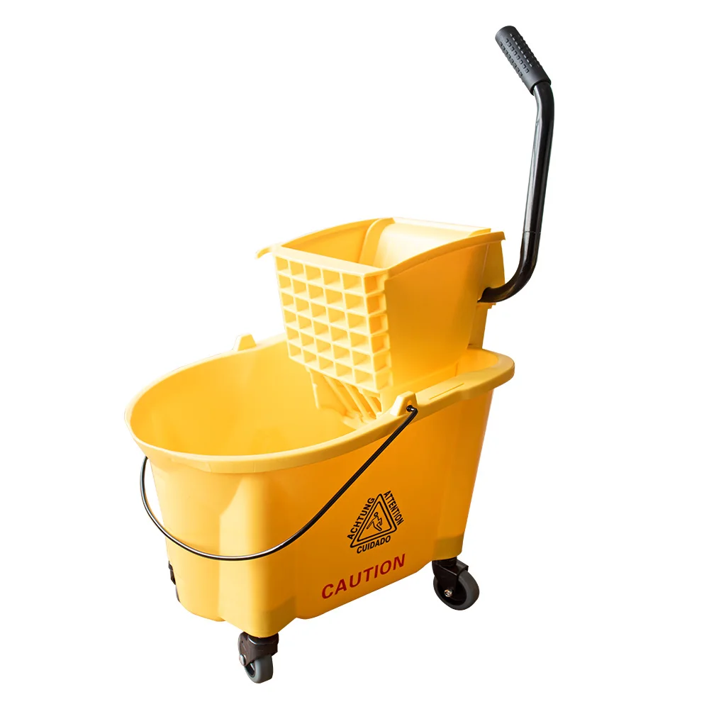 Tmb02 36l Floor Cleaning Tools Mop Bucket With 4 Wheels Yellow