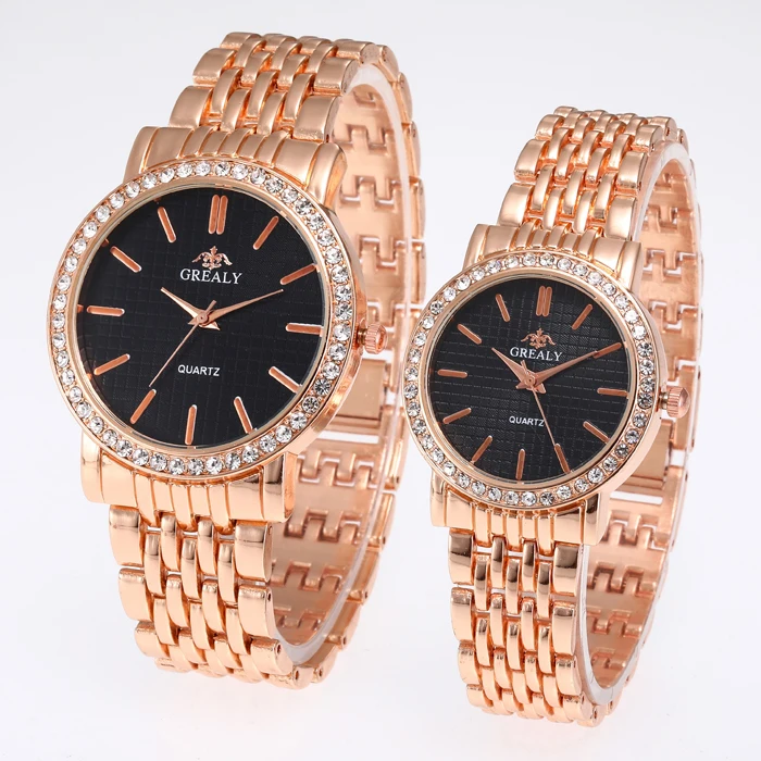 Tw387 Top Brand Grealy Diamond Around Face Steel Couple Watches Quartz