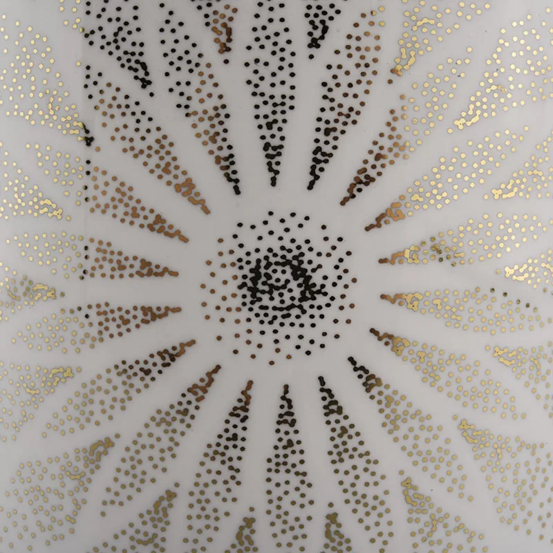 10oz ceramic candle vessels with gold printing