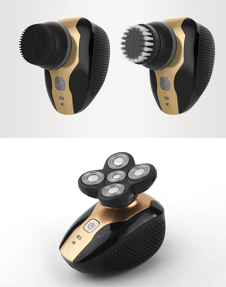 Custom 5-Blade USB Electric Shaver Bald Machine Washable Multifunction 5 in 1 LED Display Household Electric Shaver