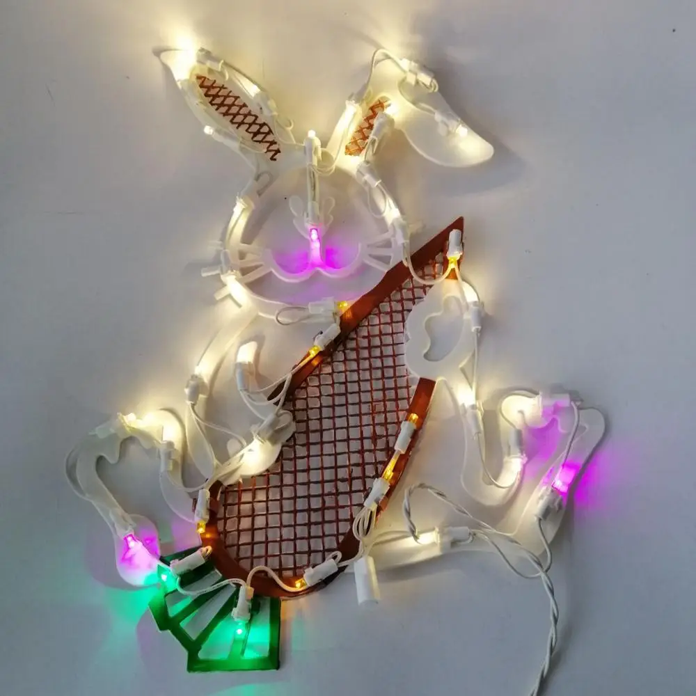 UL Standard Rabbit Frame Light Fairy Light Night Light Christmas Easter Party Lamp Home Decor