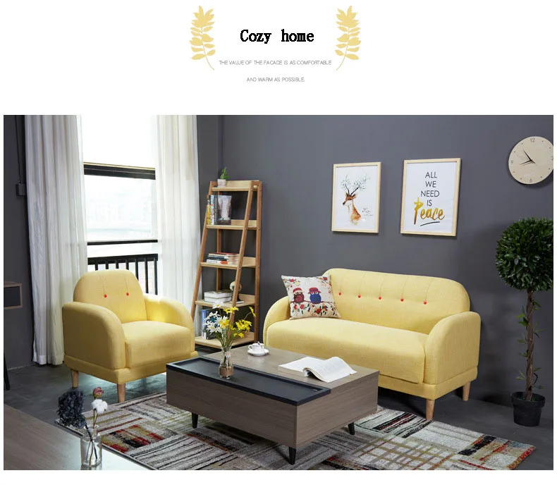 Hot sale light luxvry sofas bed fabric drawing room Furniture small apartment modern European small family Living Room sofas set