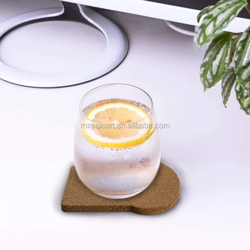 Sop Shape Blank Design Custom Logo Cheap High Quality Cork Coaster Set for Home Daily Use