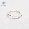 Sterling Silver Jewelry 925 Silver Ring Jewelry Flower Precious Stone Women Wedding Ring Open Size