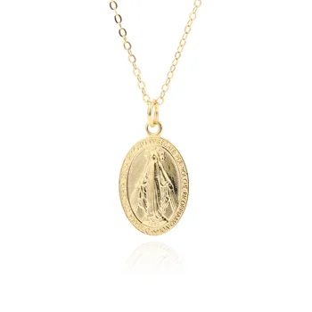 24k gold virgin mary pendant