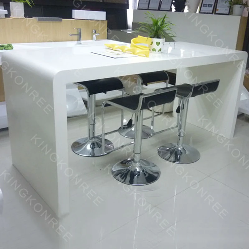 Hot sale mini artificial stone light up set high chair led restaurant fast food counter bar table