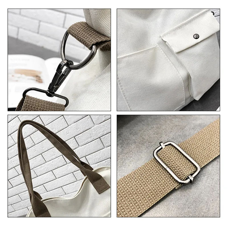 Single Shoulder Chic Student Cross Body Bags for Men Shoulder Canvas Sling Bag