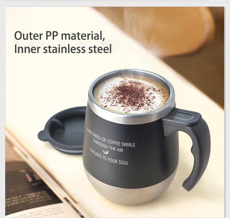 Cup Thermo Mug With Hot Coffee Vacuum Built in Stainless Steel Suction Labeling Machine Waterproof Led Thermos