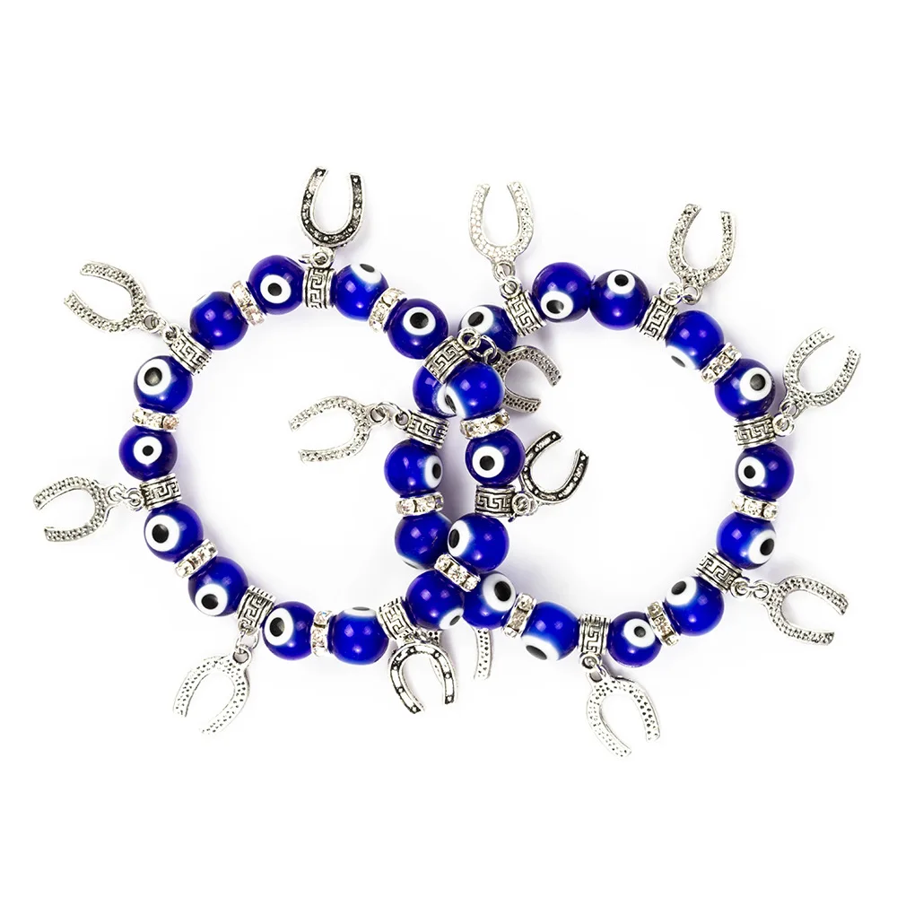 Couple Jewelry Turkish Navy Blue Evil Eyes Rhinestone Beaded Crystal Bracelet Buy Evil Eyes