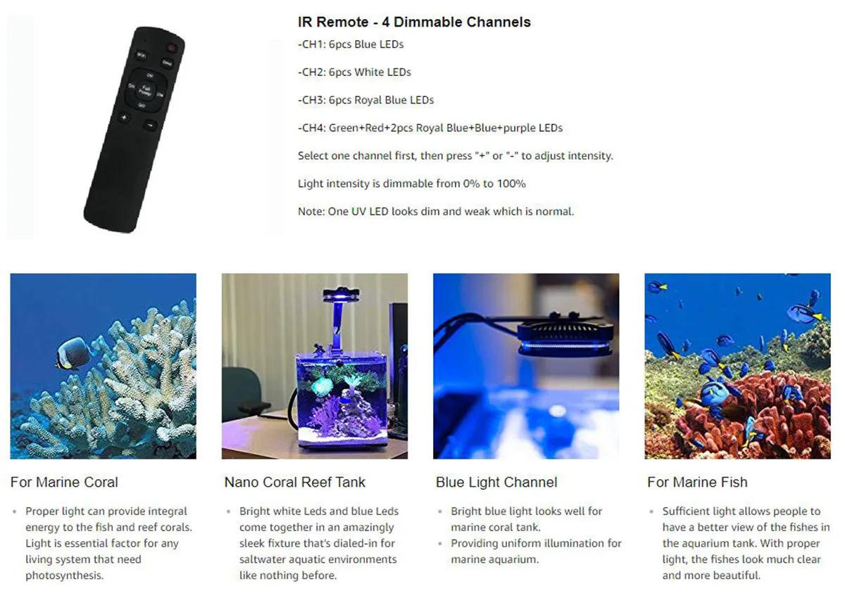 Aquarium Light Led Seawater Saltwater Full Spectrum Led Lights For