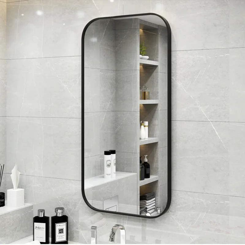 Modern Wall Mounted Mirror Shelf Bathroom Hotel Mirror Wall Decor Wall