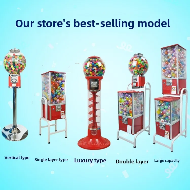 Supermarket Self-Servicing Elastic Ball Capsule Toy 45 Capsule Spiral Machine One Yuan Two Yuan Coin System Metal One Small Shop