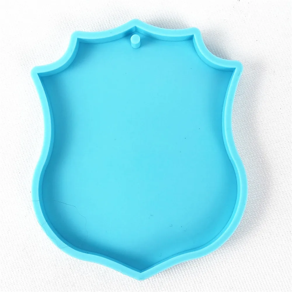 02169 Resin Mold With Holes Blank Silicone Police Badge Mold For