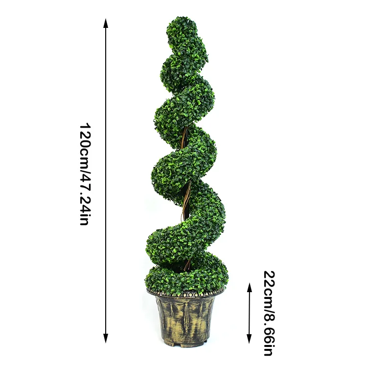 120cm Factory Artificial Boxwood Spiral Tree Large Artificial Spiral