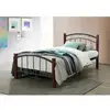 Complete Metal Bed with Headboard, Footboard and Mahogany Wood Posts