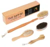 Wholesale cherry wood dry skin body brush Amazon hot selling body brush set OEM supported bath brush
