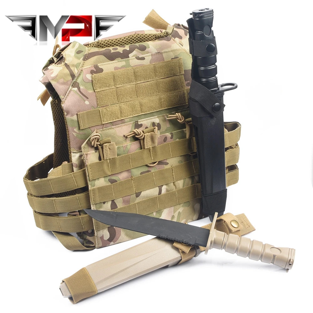 Ngoài trời Airsoft M10 Lưỡi Lê Nhựa Dao Với Bao Kiếm Săn Phụ Kiện