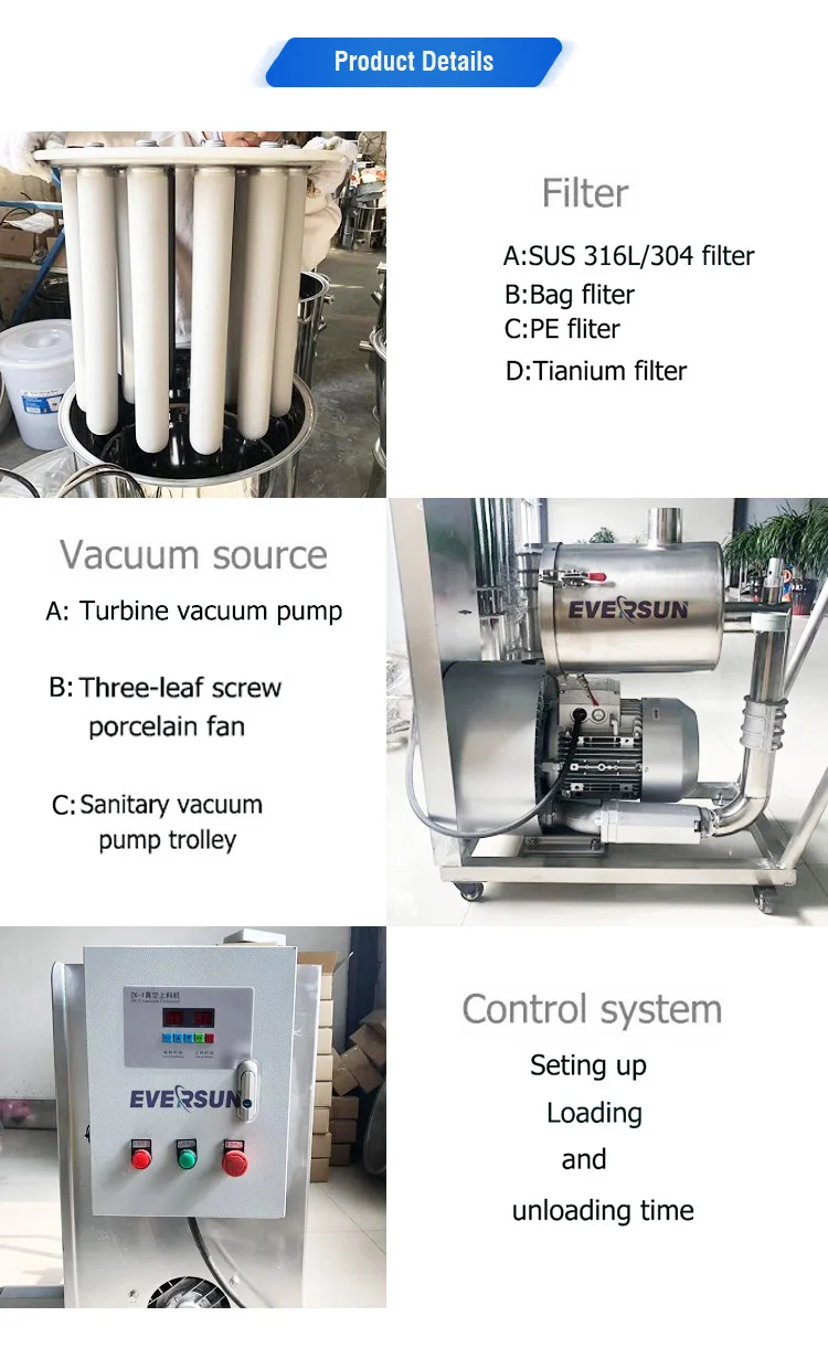 Large capacity food powder granule pneumatic vacuum loader