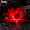 ADVERTISING TYPE 4x4x2mh inflatable landing orange red lotus flower aerated bespoke lighting LED plant flower lamp decoration