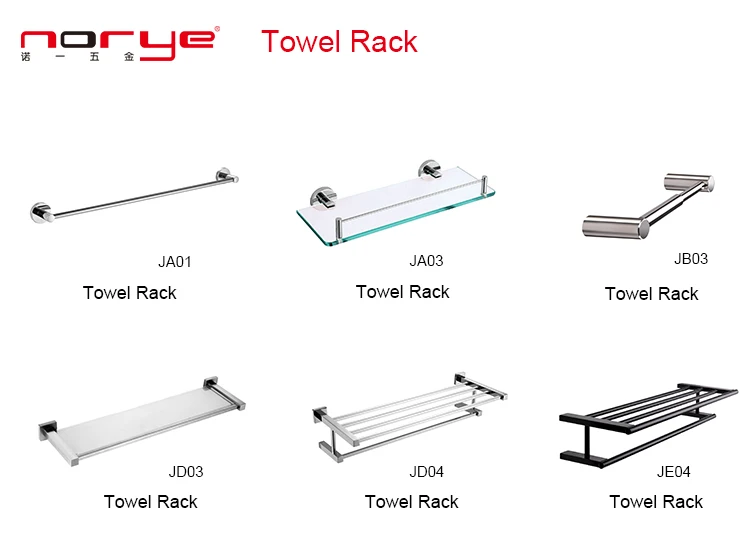Stainless steel 304 bathroom towel rack Towel Bath Rail Holder Wall Shelf