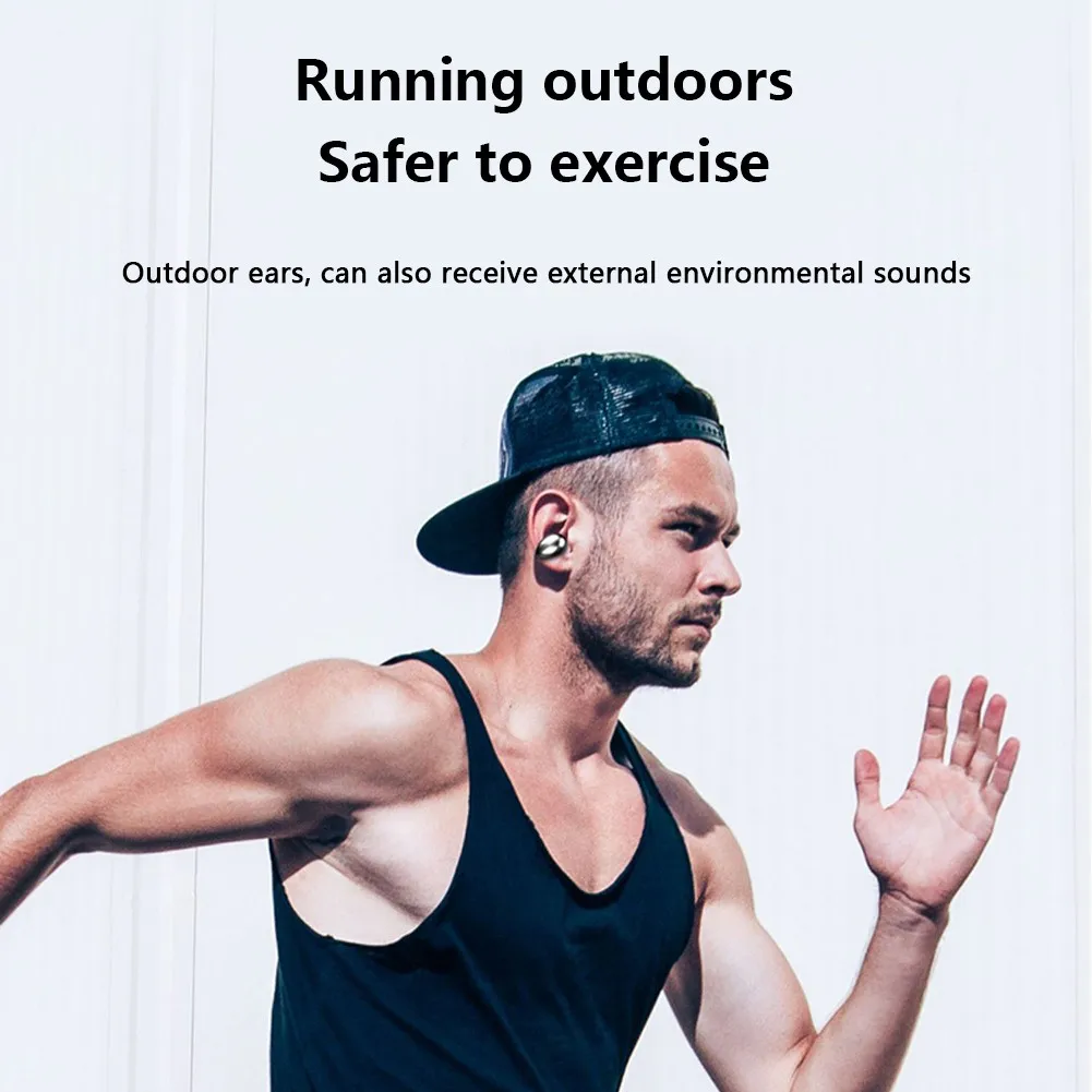 Bone Conduction Wireless Earphones Ear buds S19 Tws 5.0 Headphones Sports Earbuds Headsets with 2200mAh Charging Case - ANKUX.COM