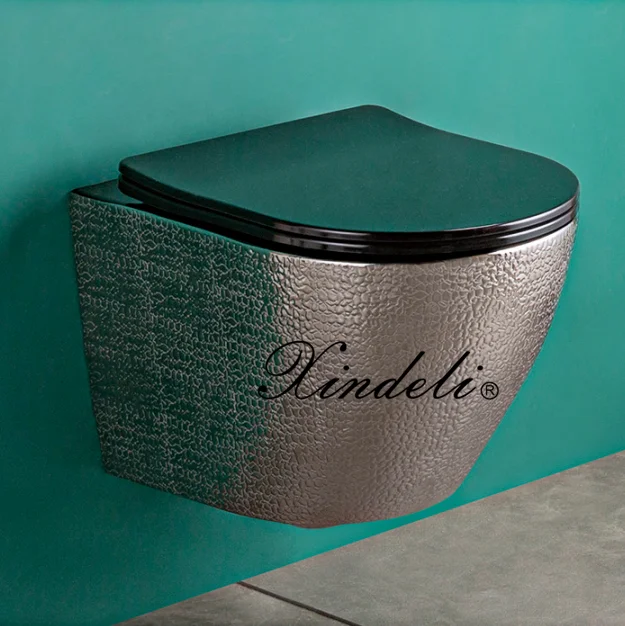 Silver Modern Home Bathroom Ceramic Rimless Wall Mounting Wall Hung Wc Hanging Toilet Buy