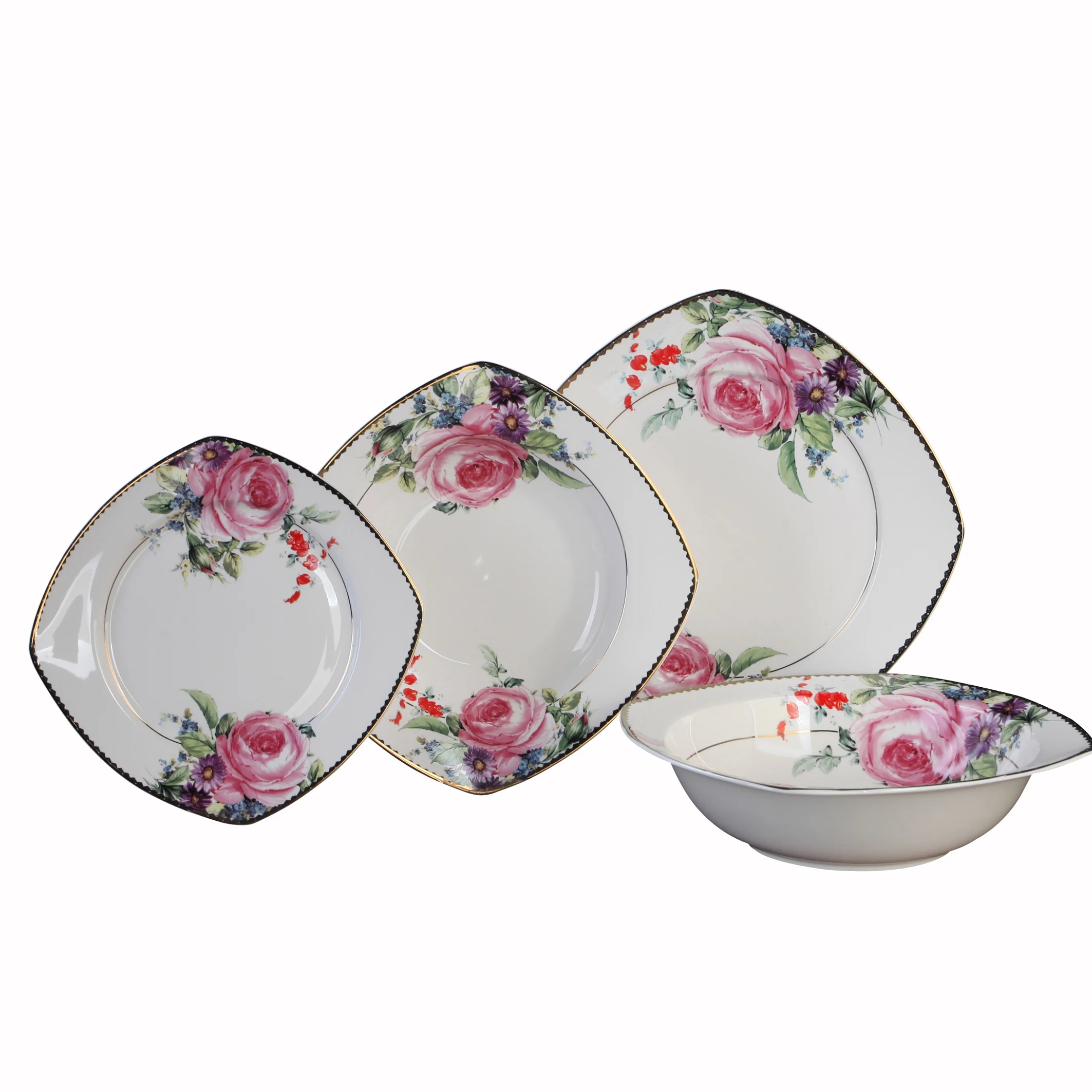 Turkish 24pcs Dinnerware Ceramic Fine Porcelain Dinner Sets For