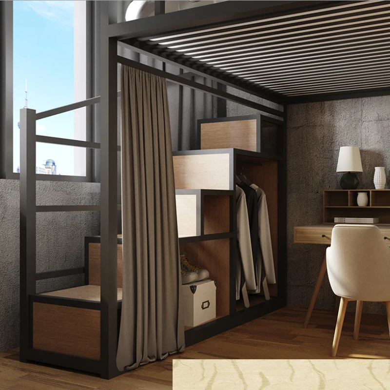 Jzd Loft Bunk Bed Wood Metal Bunk Bed School Hotel Home Furniture New Design Double Beds Buy